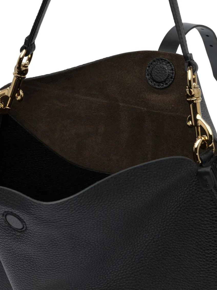 Black Leather Shoulder Bag 5