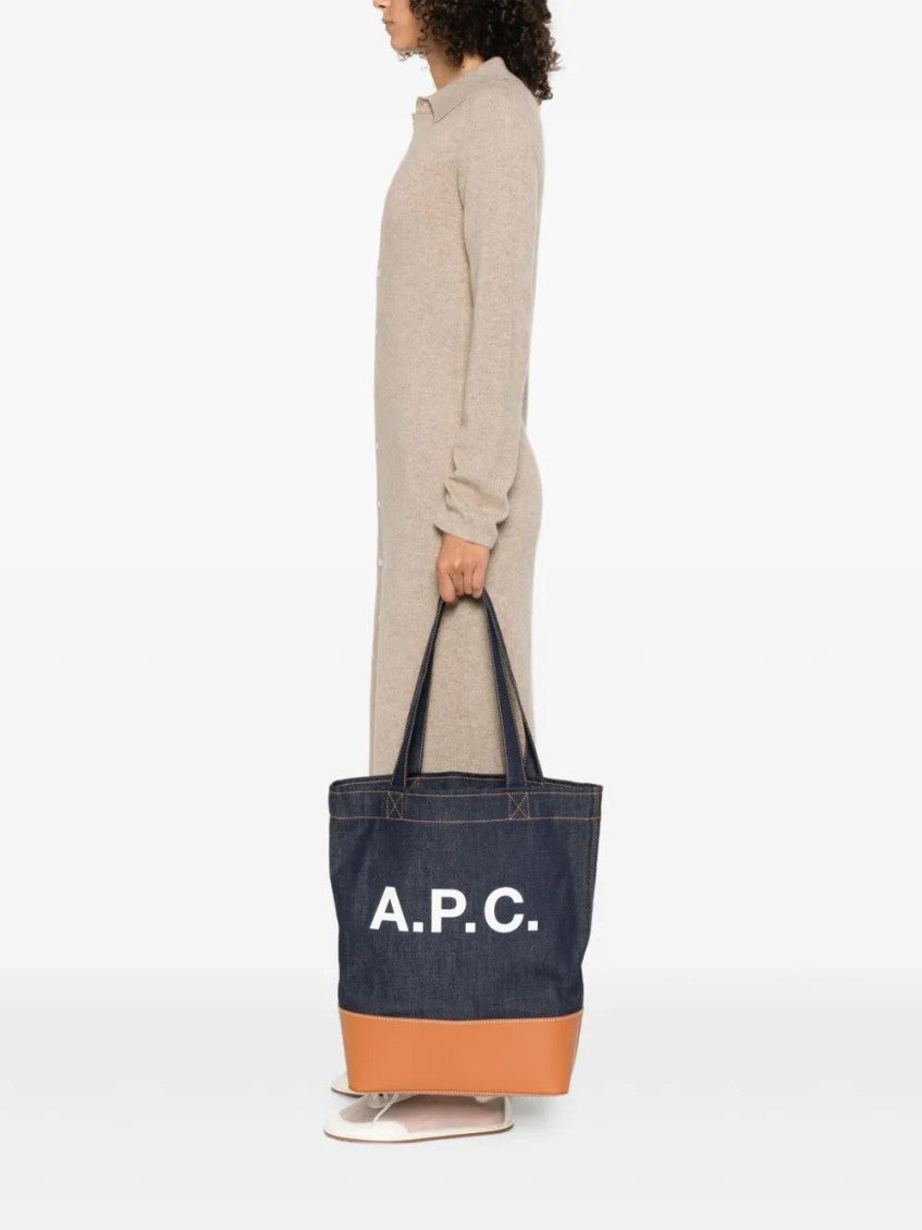 Denim logo-detail denim tote 2