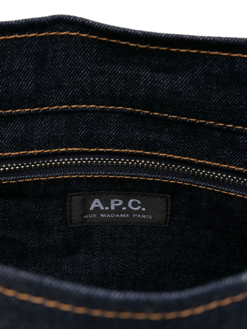 Denim logo-detail denim tote 4