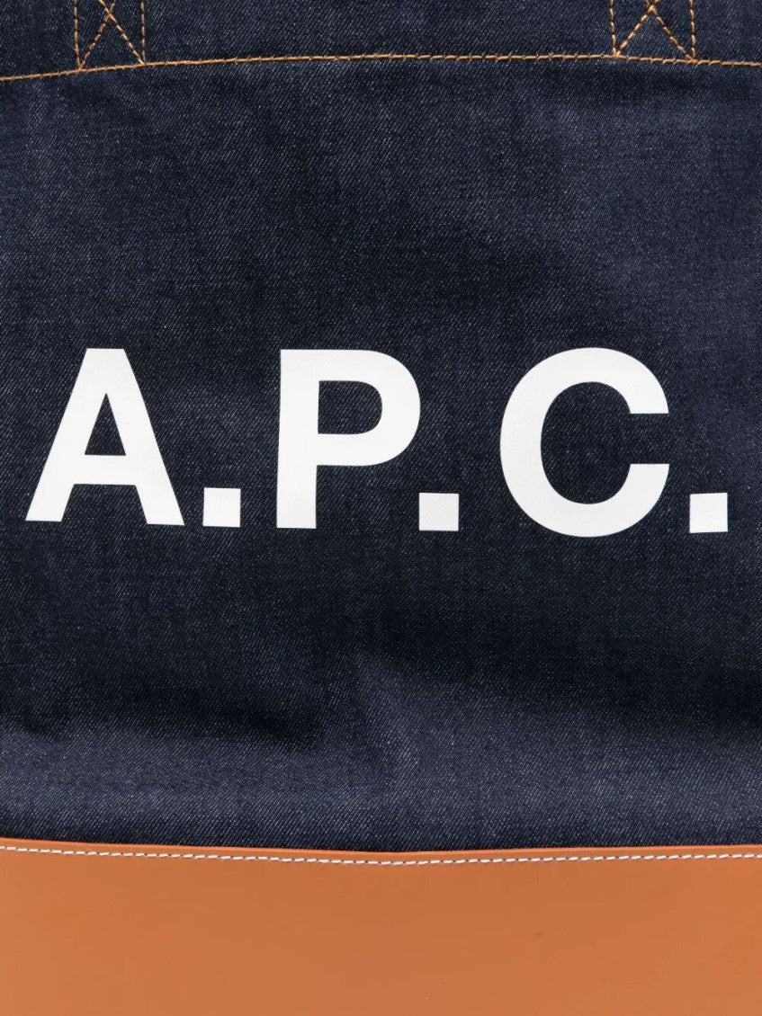 Denim logo-detail denim tote 5