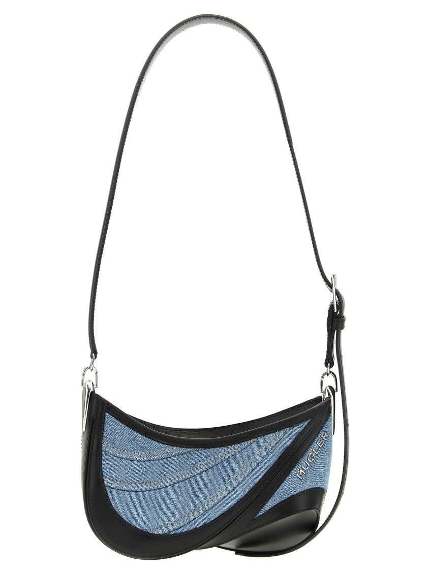 Multicolor small denim spiral curve 01 shoulder bag 1