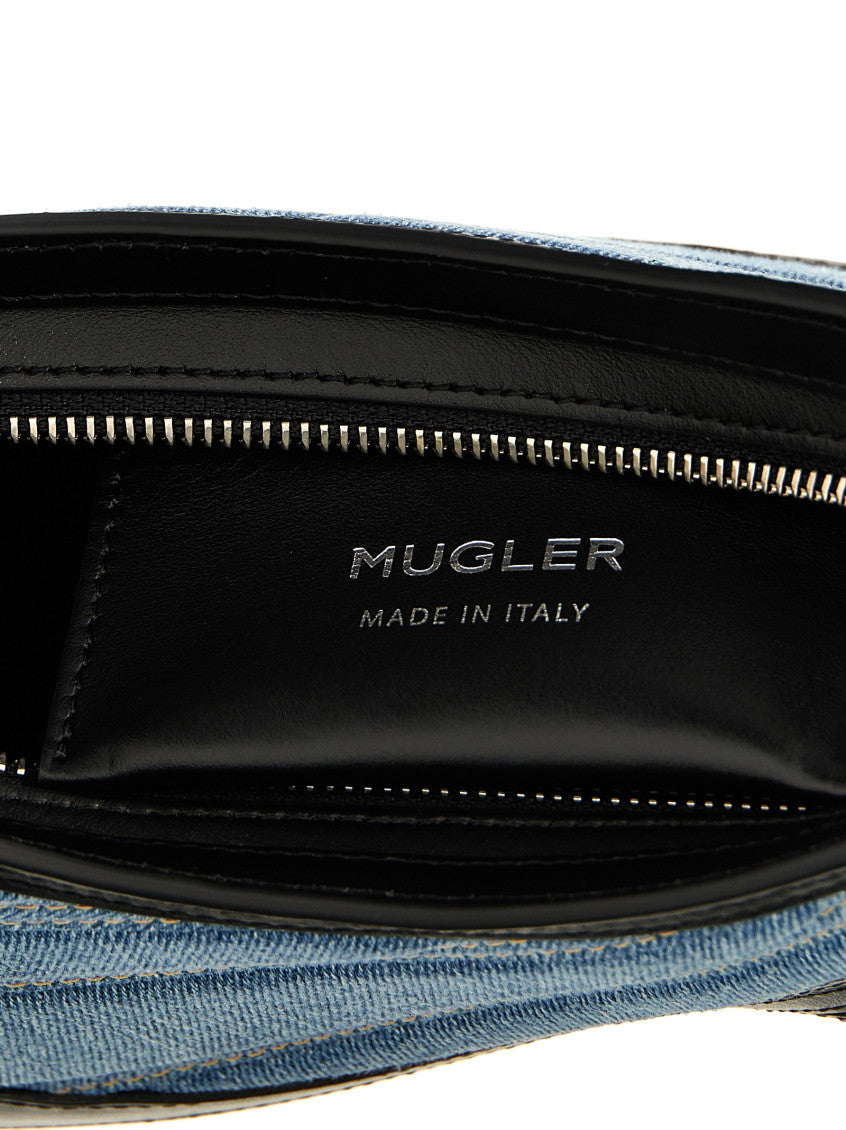 Multicolor small denim spiral curve 01 shoulder bag 4