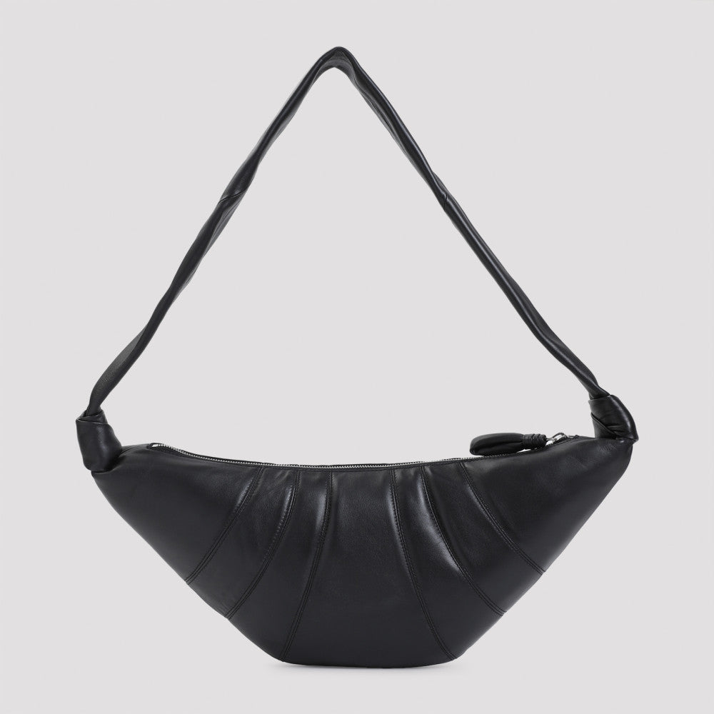 Black Croissant Medium Shoulder Bag 4