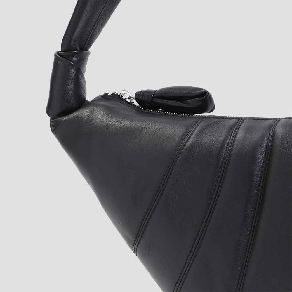 Black Croissant Medium Shoulder Bag 5