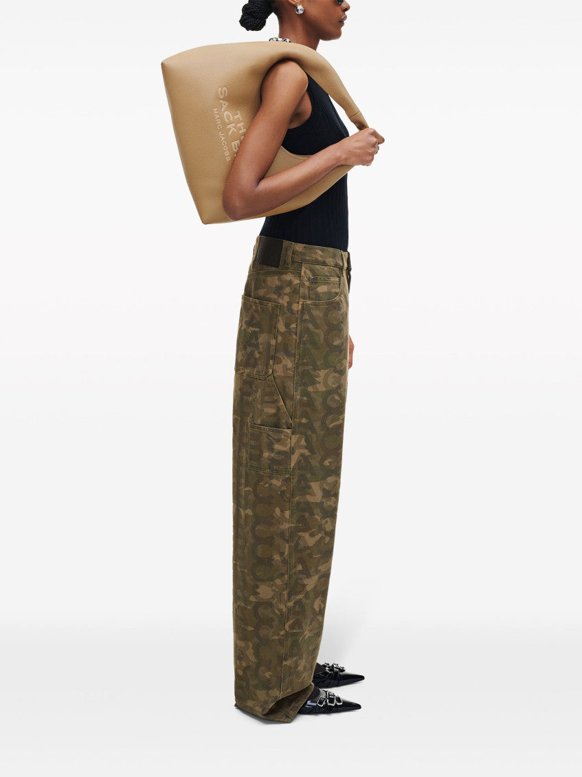 Brown  Large Sack Leather Bag 2
