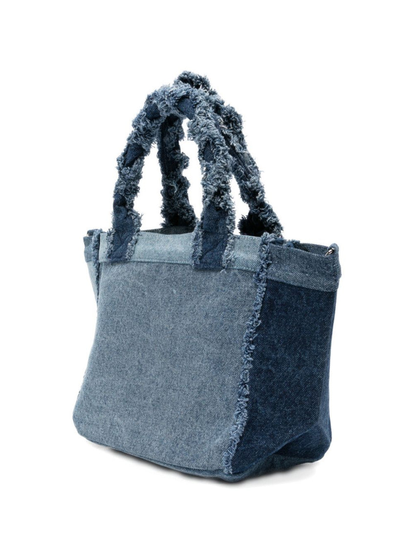 Denim Frayed Small Tote 2