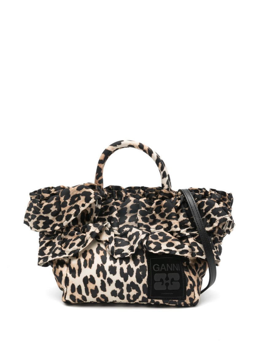Leopard Print Logo Mini Tote 1