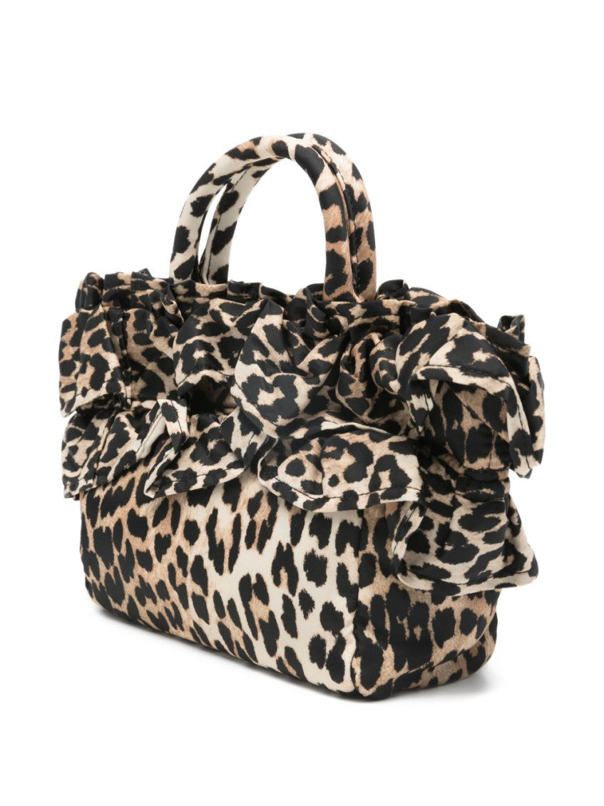 Leopard Print Logo Mini Tote 2