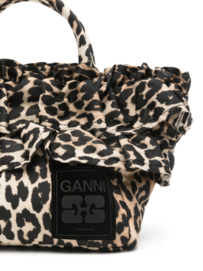 Leopard Print Logo Mini Tote 4