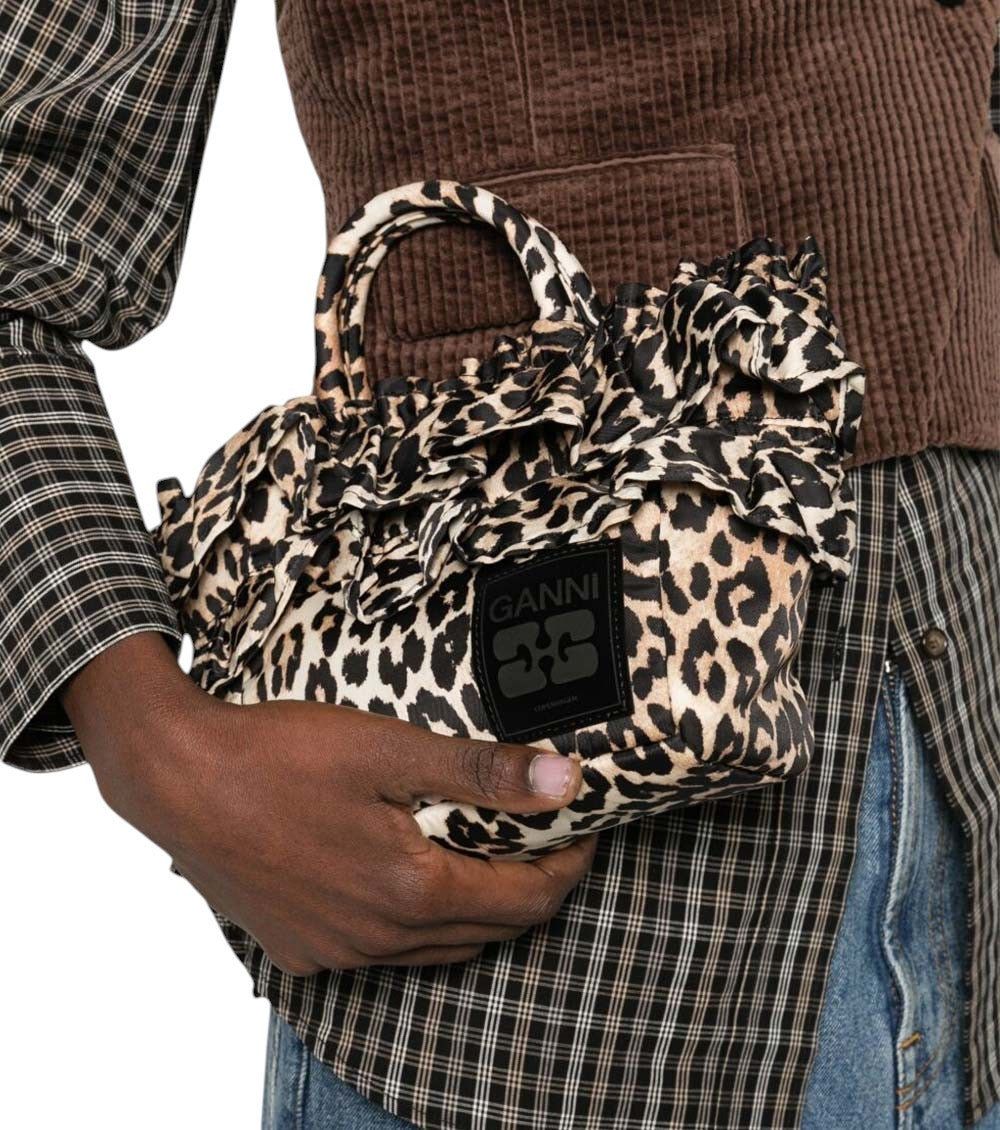Leopard Print Logo Mini Tote 5