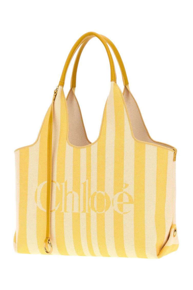 Yellow Stripy Large Tote 2
