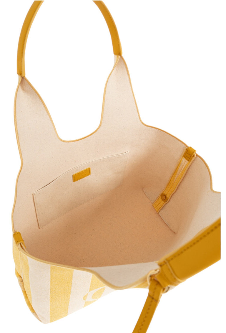 Yellow Stripy Large Tote 4