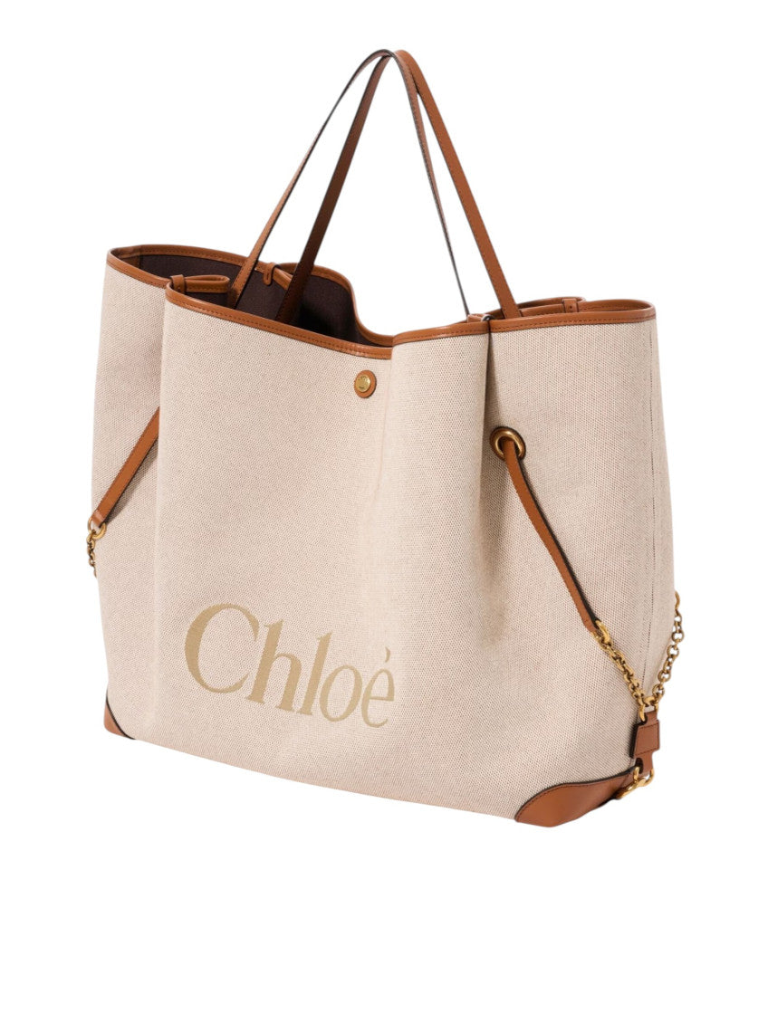Beige Large Carry Large Tote 2