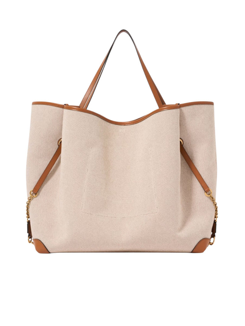 Beige Large Carry Large Tote 3