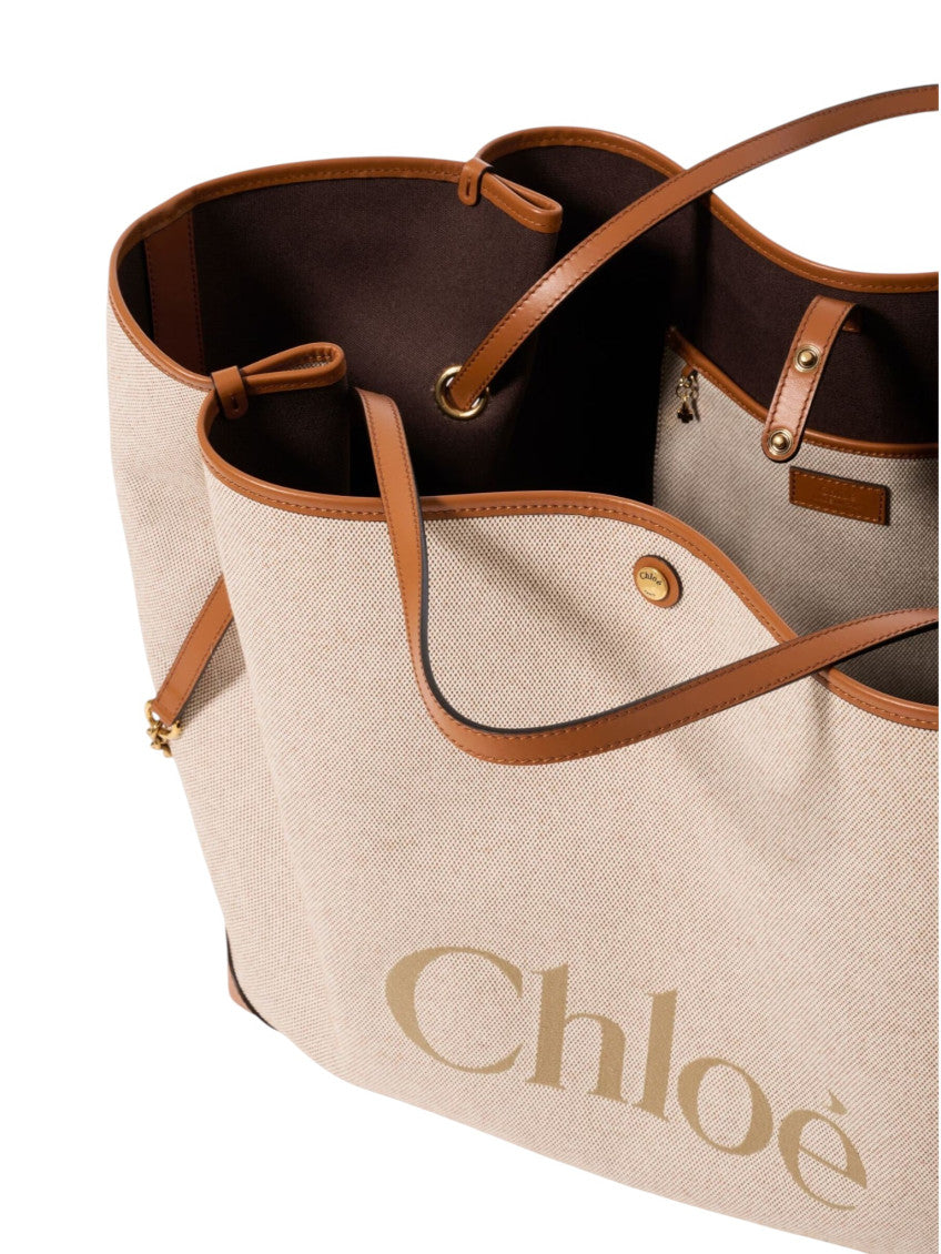 Beige Large Carry Large Tote 4