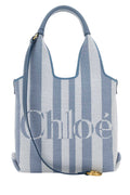 Light Blue Stripy Mini Tote 1