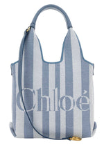 Light Blue Stripy Mini Tote 1