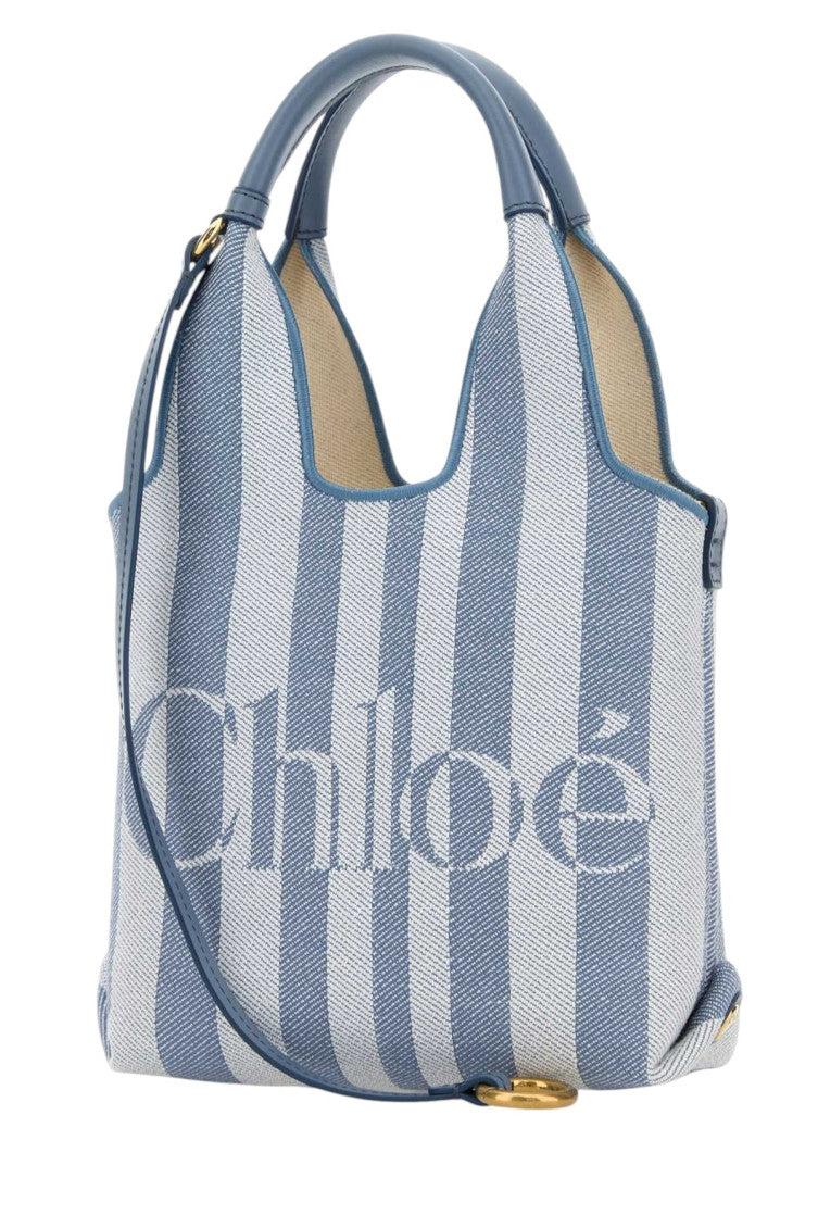 Light Blue Stripy Mini Tote 2