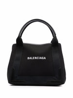 Black Navy Cabas small canvas tote bag 1