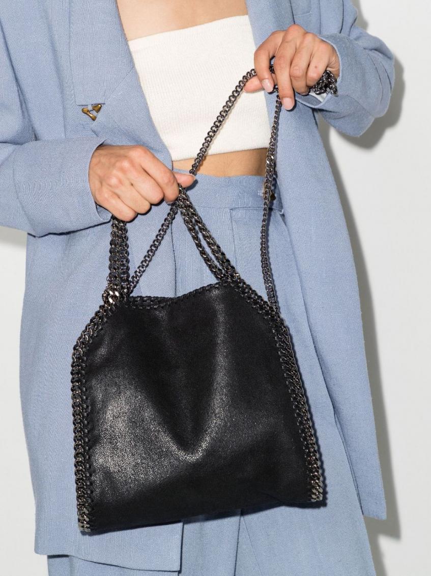 Black Falabella mini tote bag 3