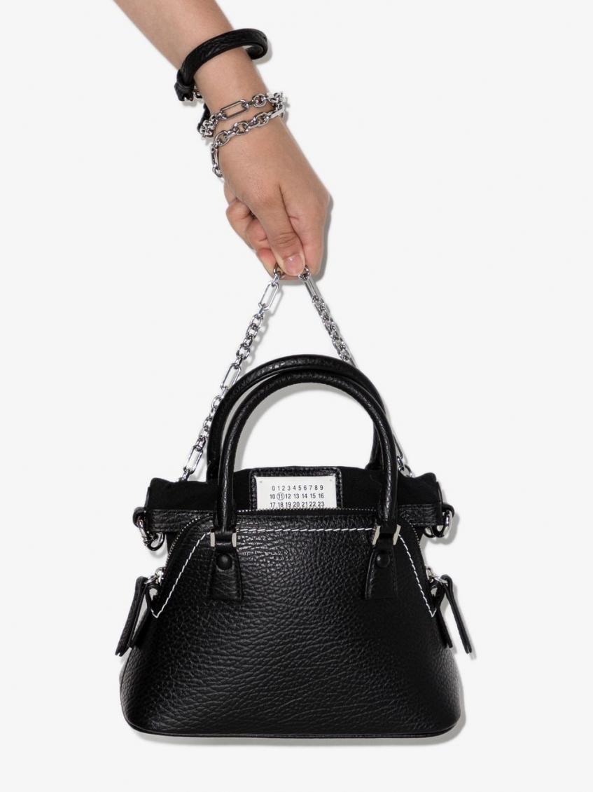 Black 5AC classique micro leather handbag 3