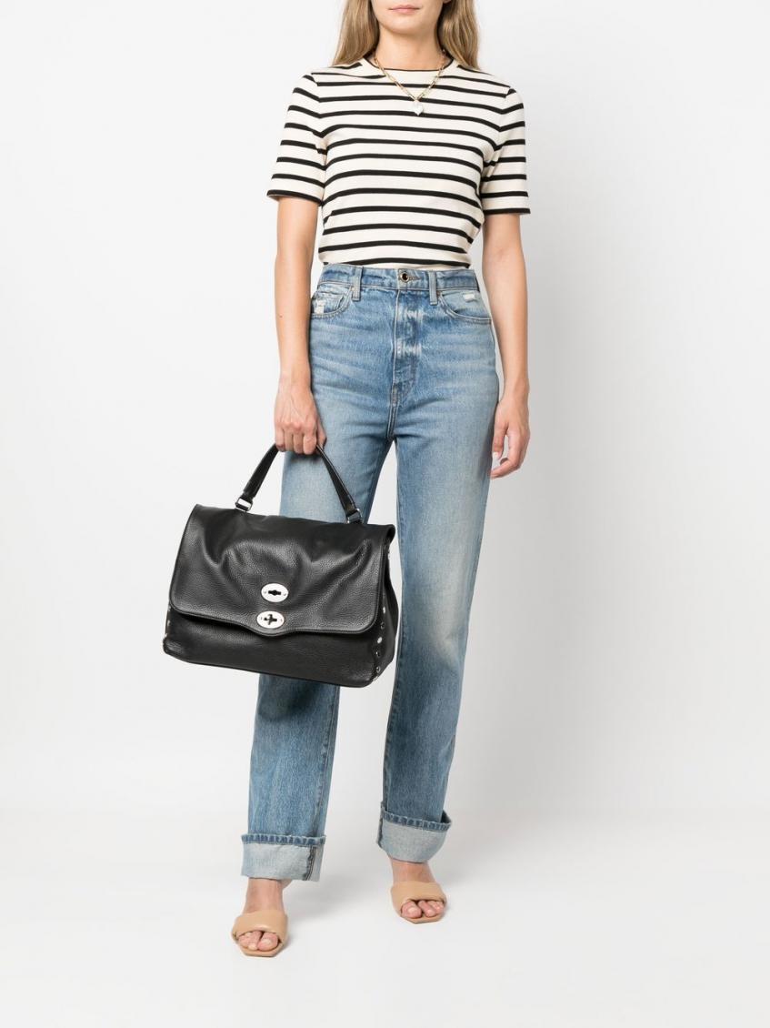 Black Postina Medium Daily leather handbag 5
