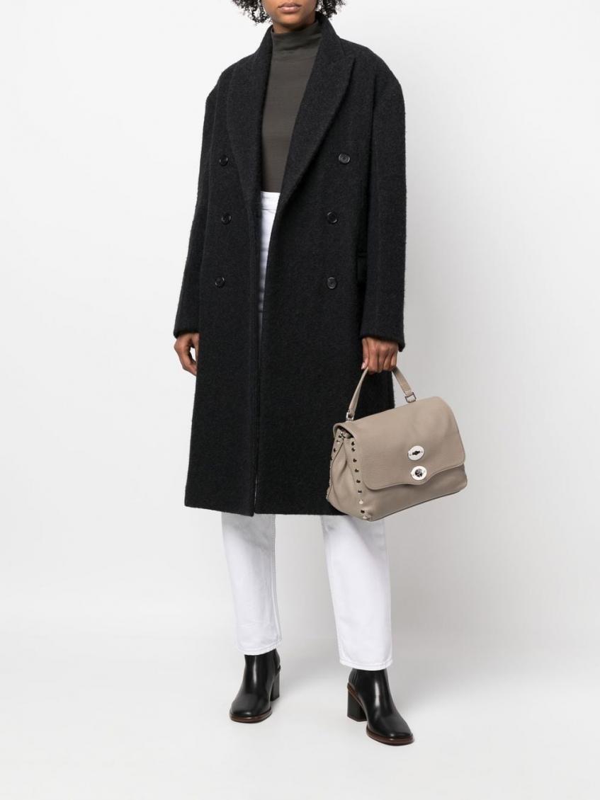 Light Grey Postina S Daily leather handbag 3