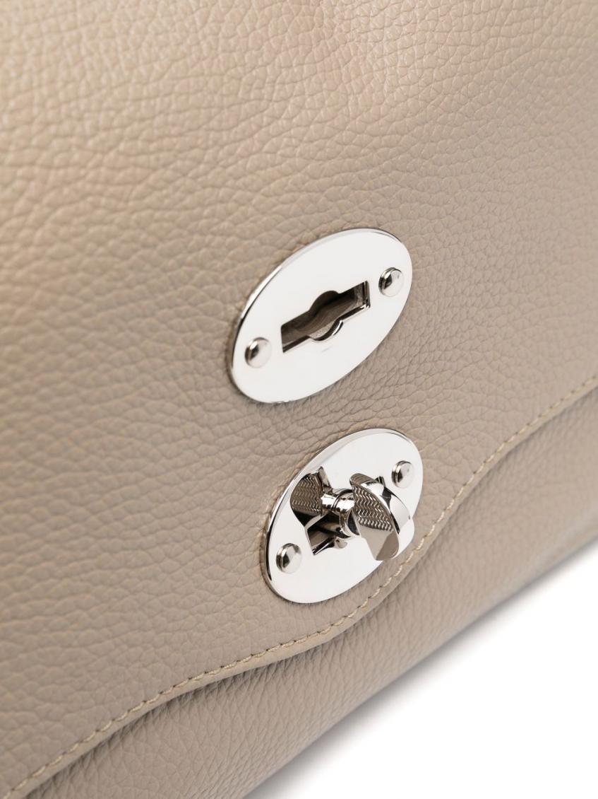 Light Grey Postina S Daily leather handbag 4