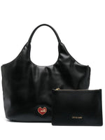 Black Heart Logo Top Zip Large Tote 1