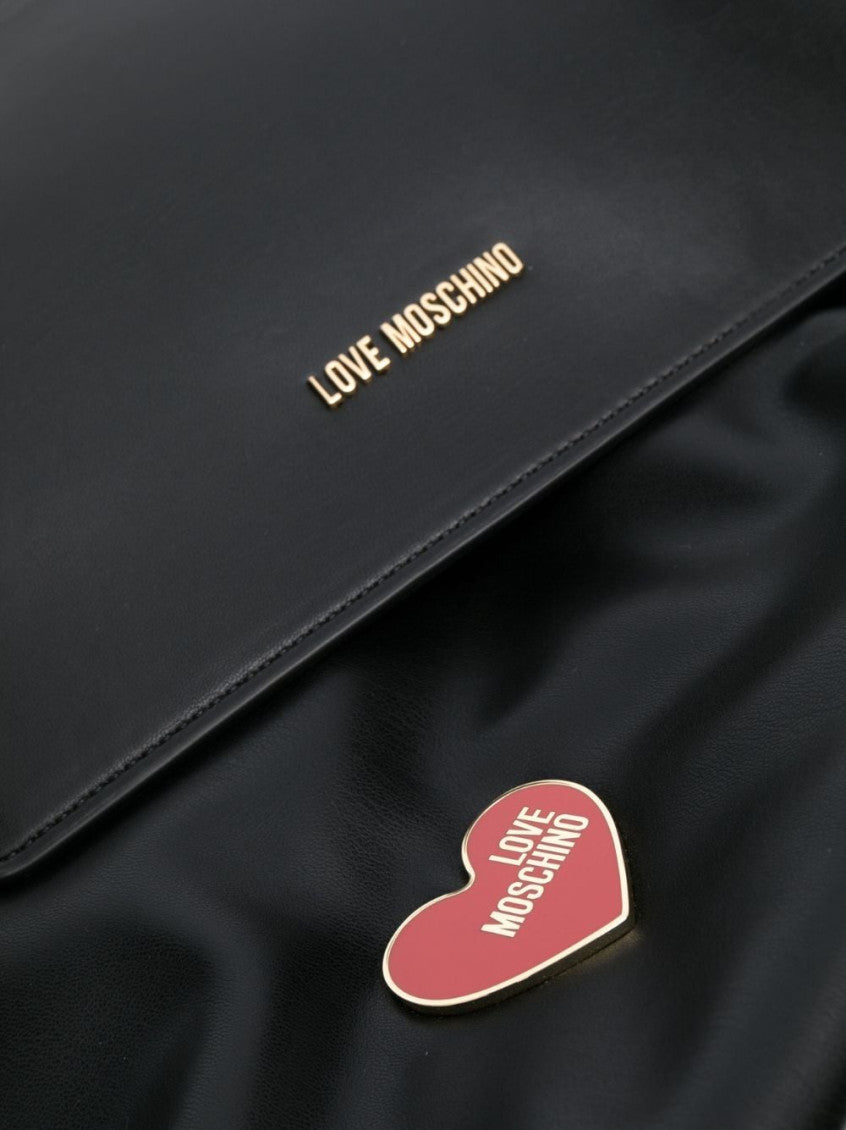 Black Heart Logo Top Zip Large Tote 4