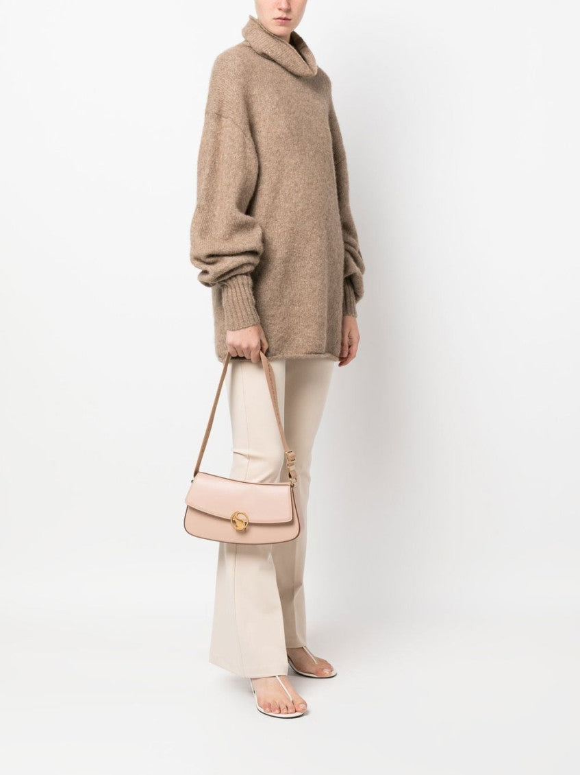 Peach Beige S-Wave Medium Shoulder Bag 4