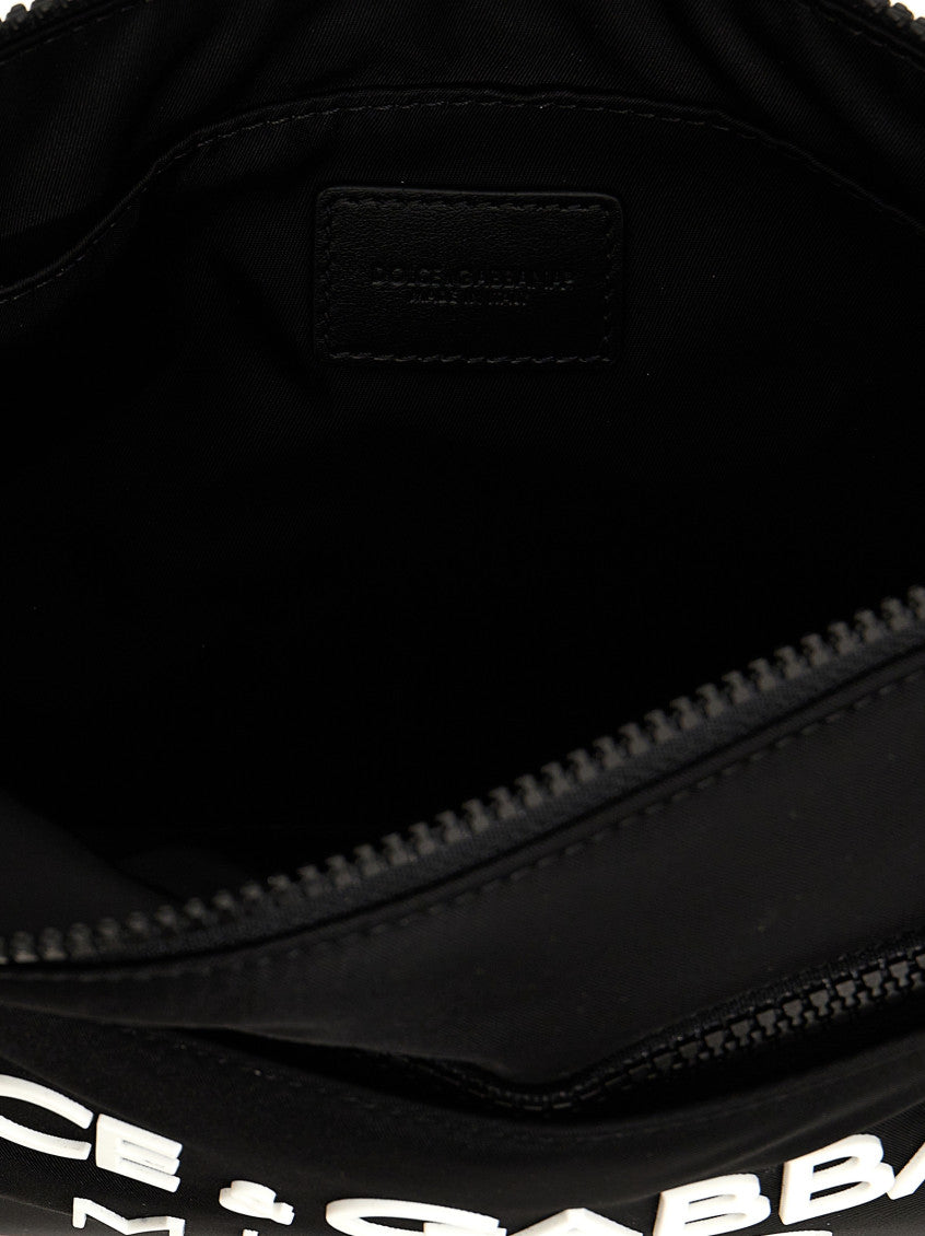 BlackWhite Logo print clutch bag 4