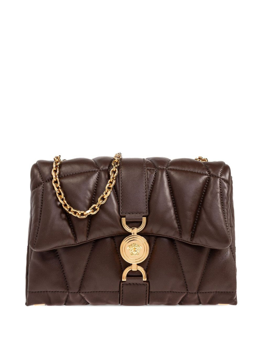 Brown Kleio quilted mini shoulder bag 1