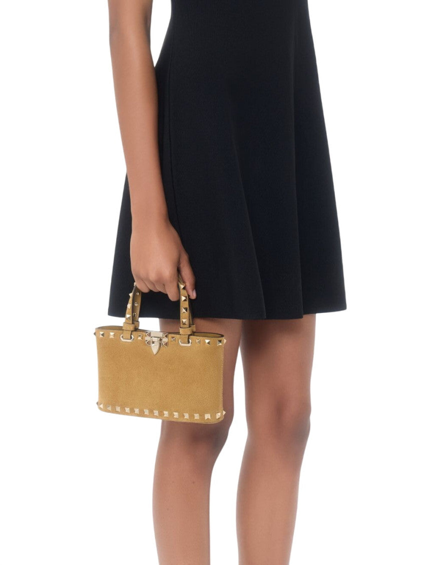 Beige Rockstud Mini Satchel 5