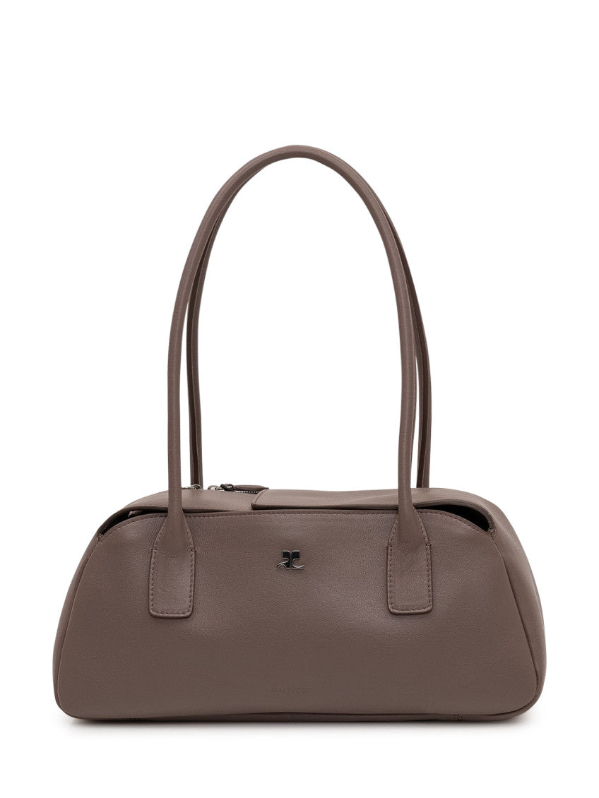 Light Mocha Strip Medium Shoulder Bag 1