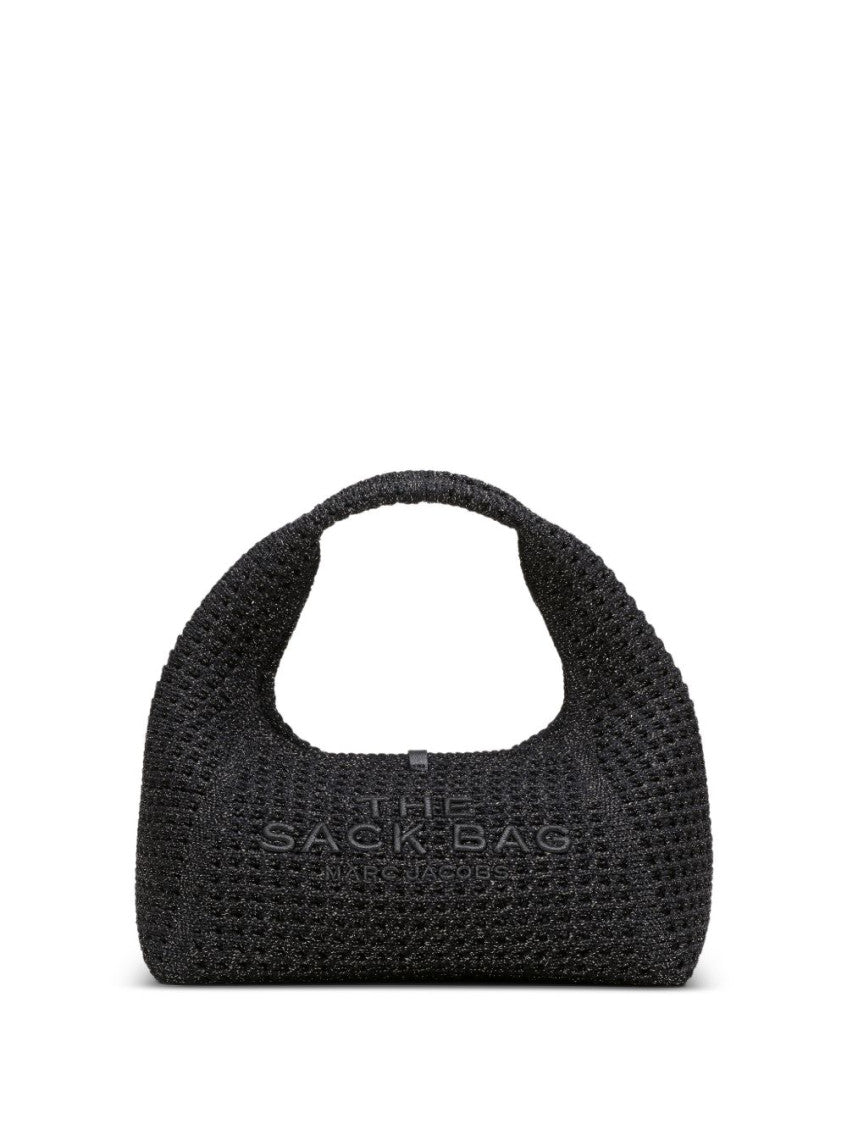 Black The Crochet Mini Sack Bag 1