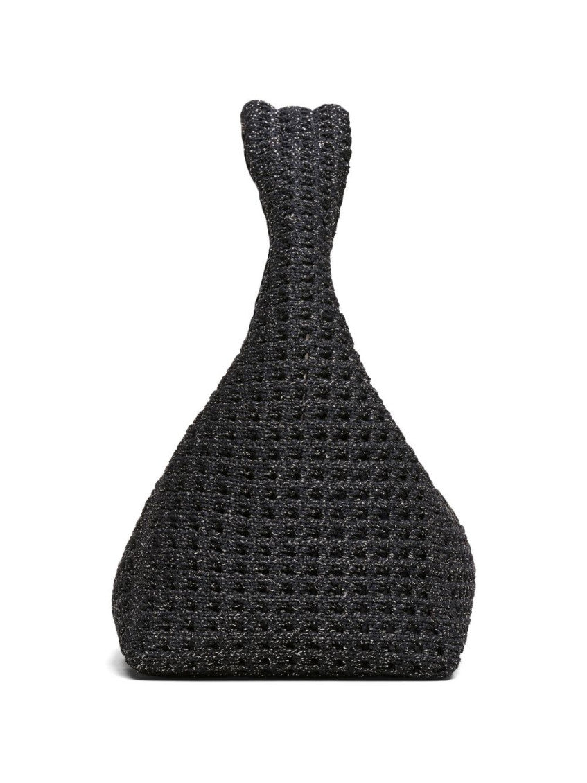 Black The Crochet Mini Sack Bag 2