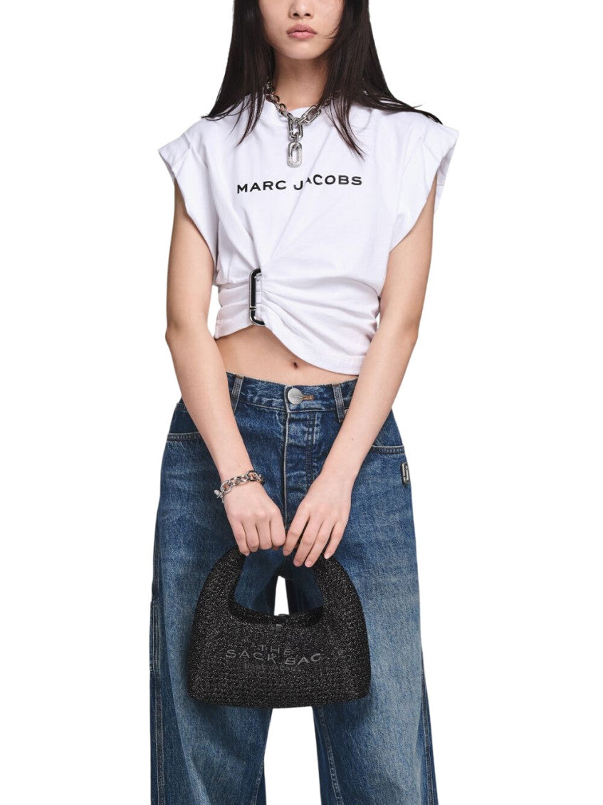 Black The Crochet Mini Sack Bag 5
