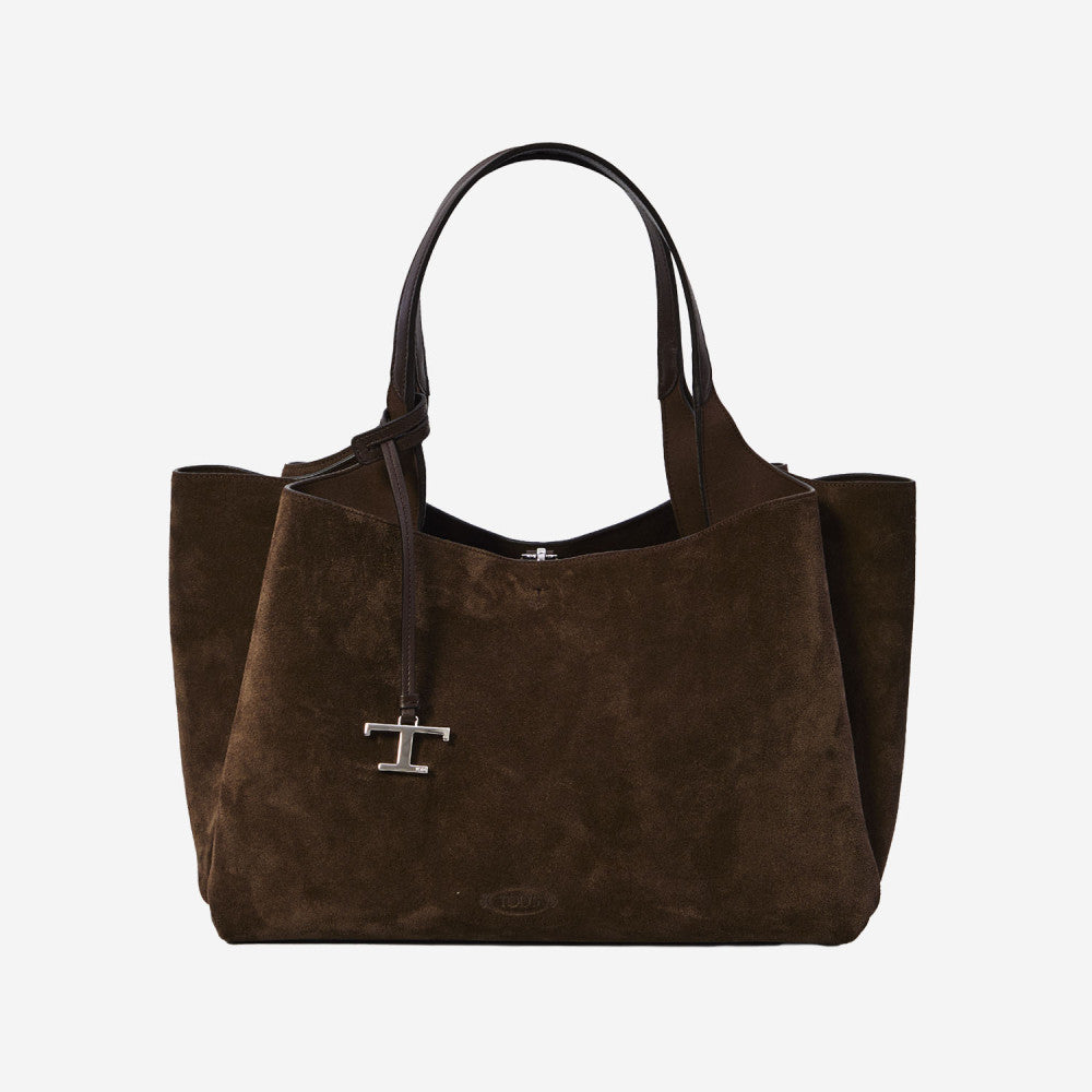 Dark Brown T Timeless Medium Tote 1
