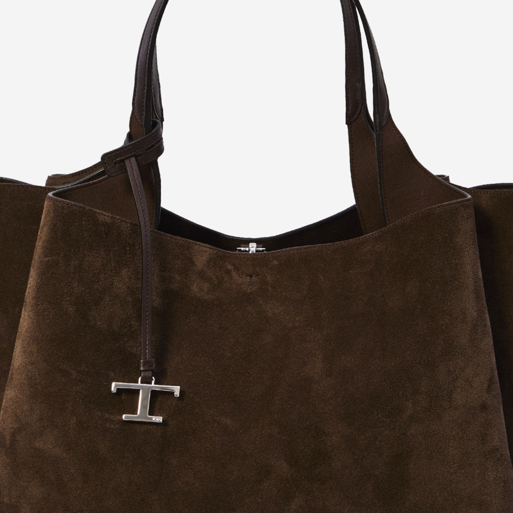 Dark Brown T Timeless Medium Tote 4