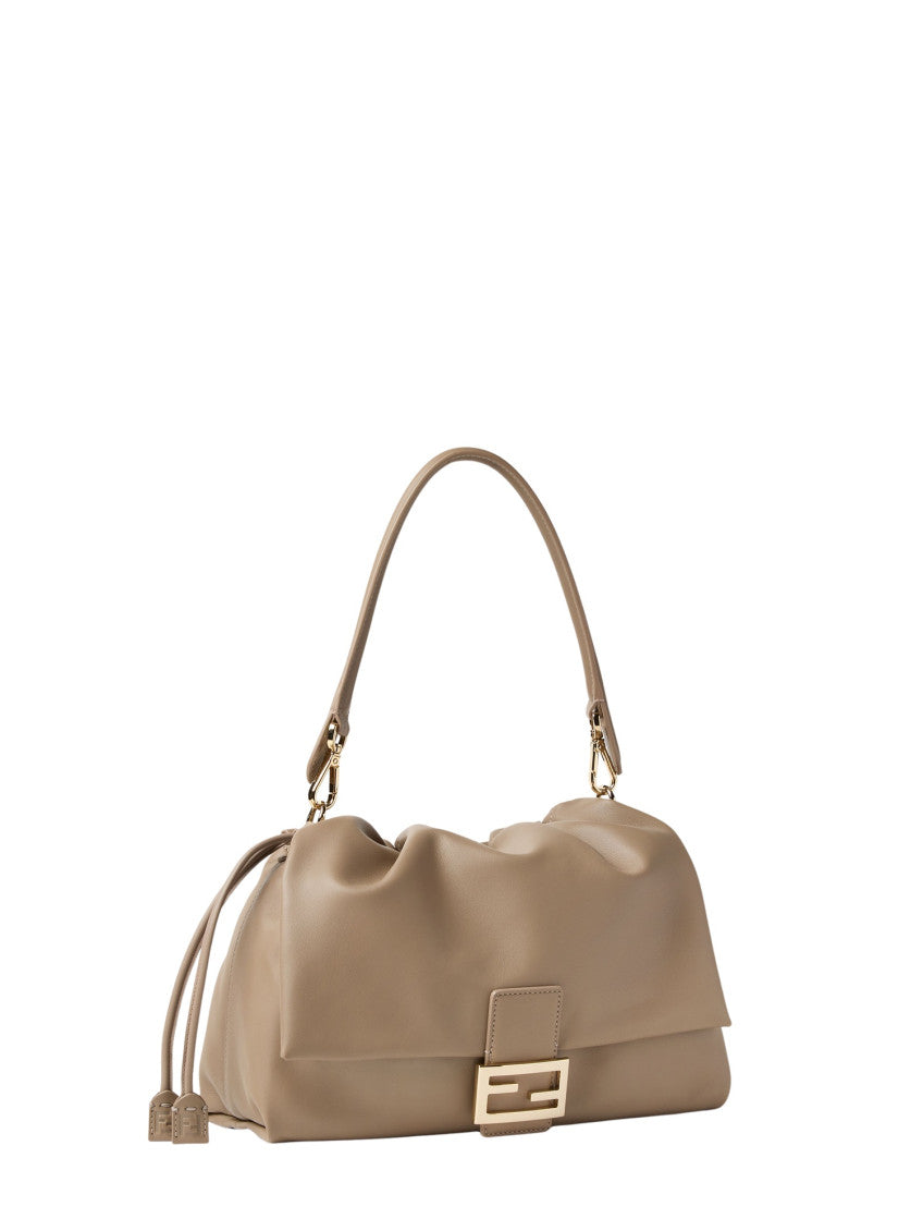 Beige Logo Large Shoulder Bag 2