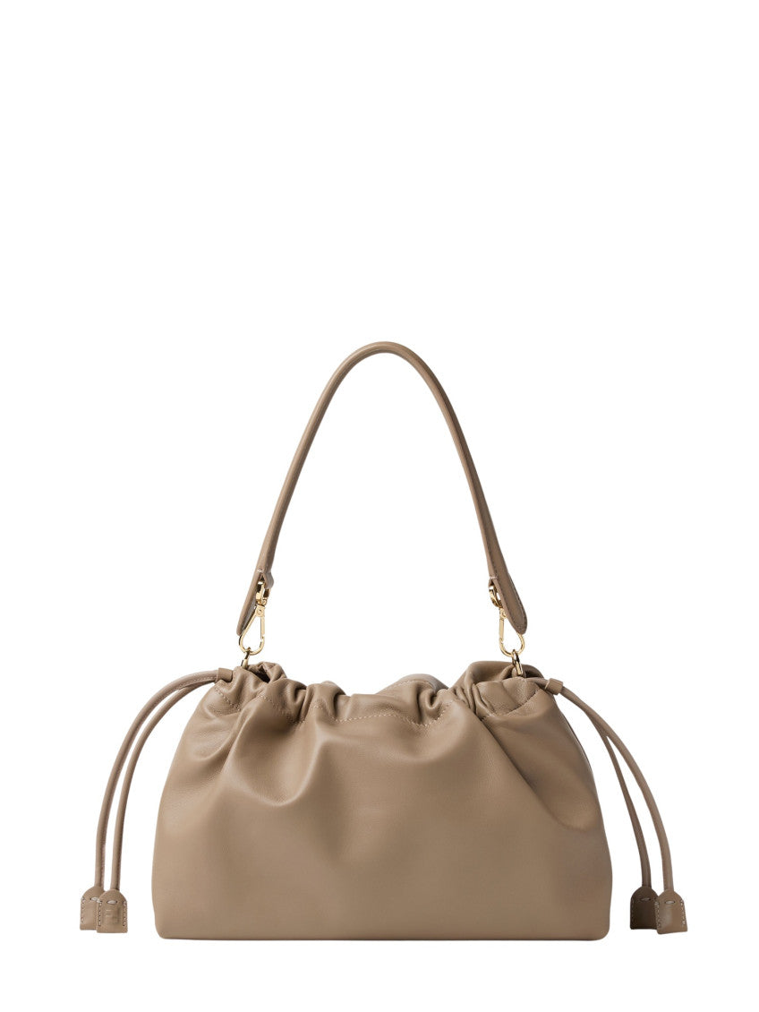 Beige Logo Large Shoulder Bag 3