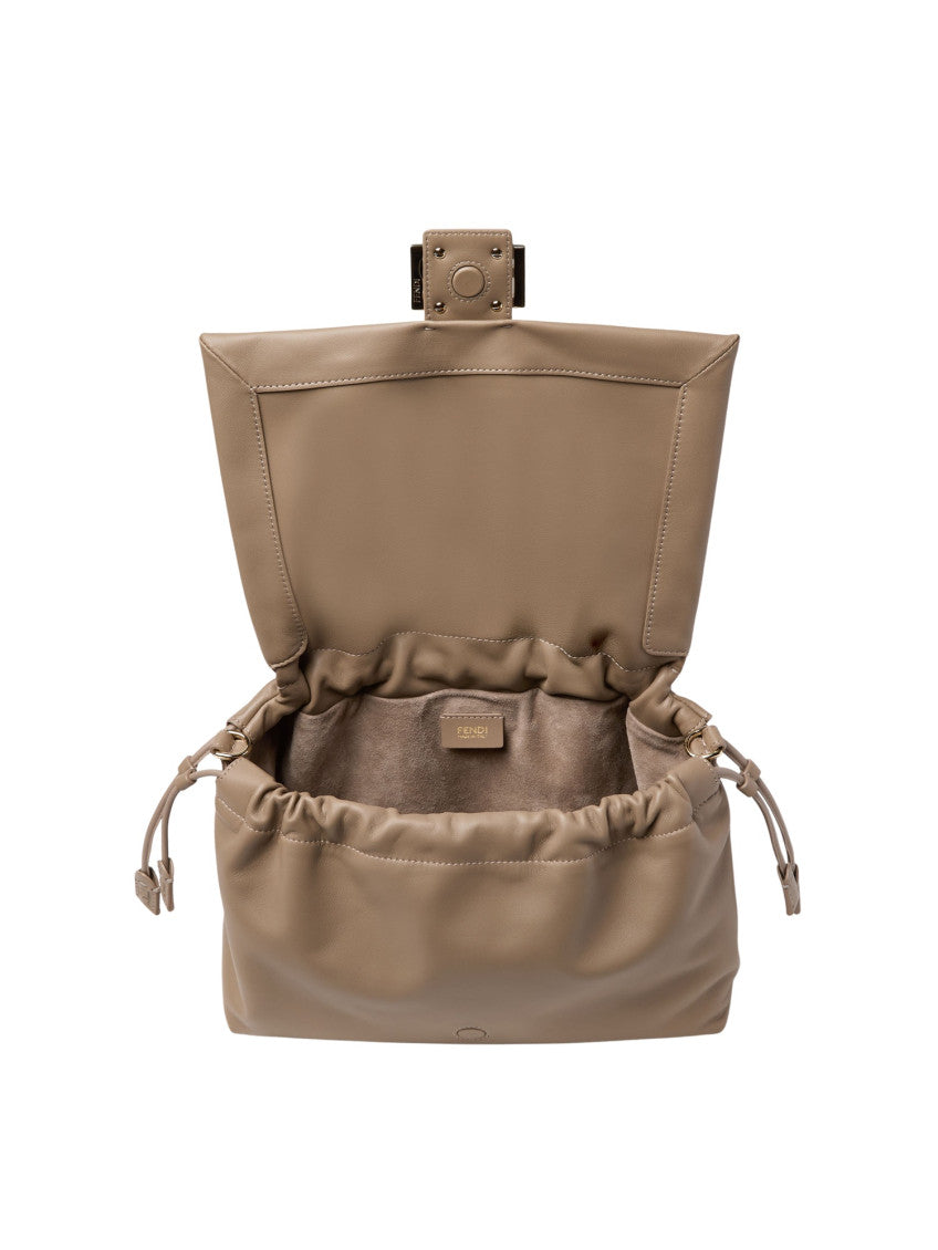 Beige Logo Large Shoulder Bag 4