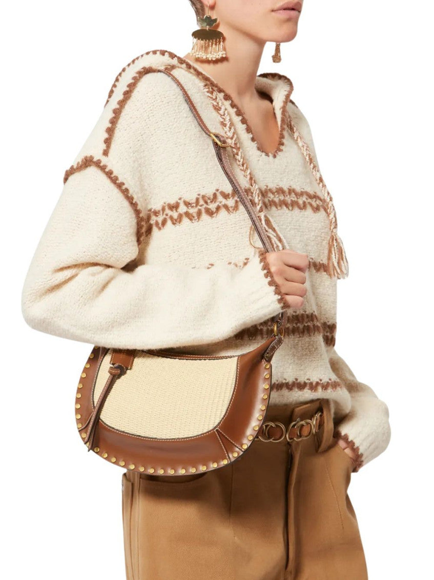 Beige Oskan Moon Medium Shoulder Bag 5