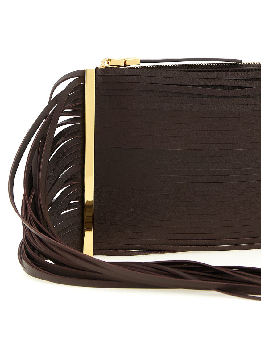 Dark Brown Fringed Clutch 3
