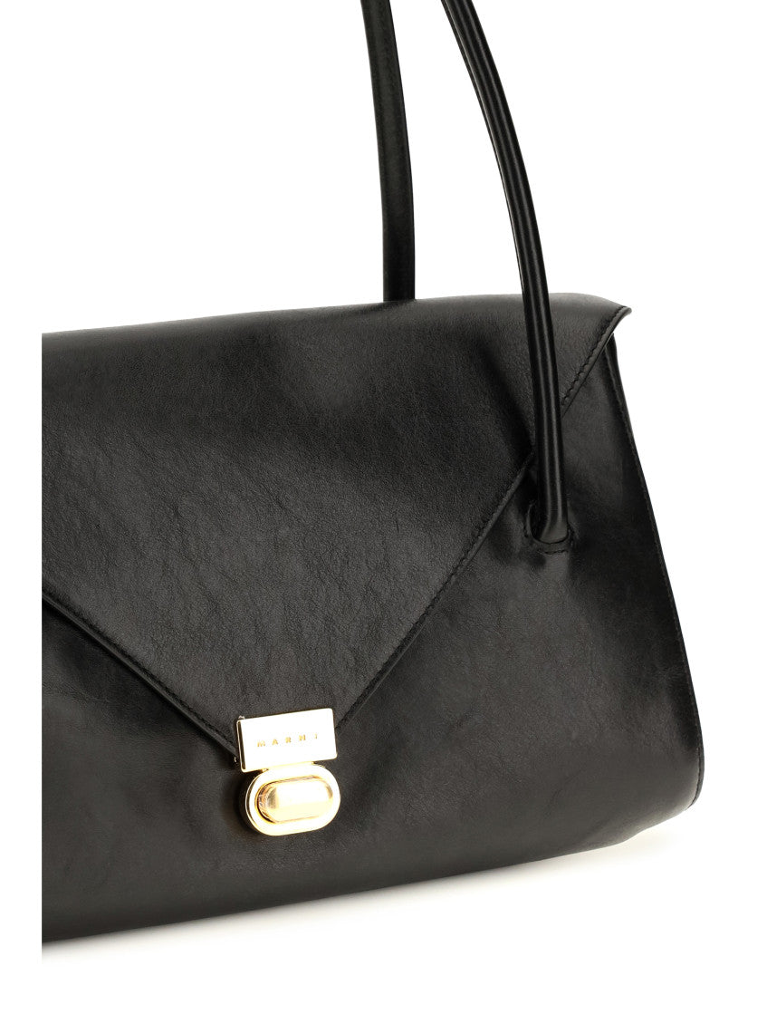 Black East West Large Shoulder Bag 4