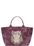 Maroon Forest Teddy Medium Tote 1
