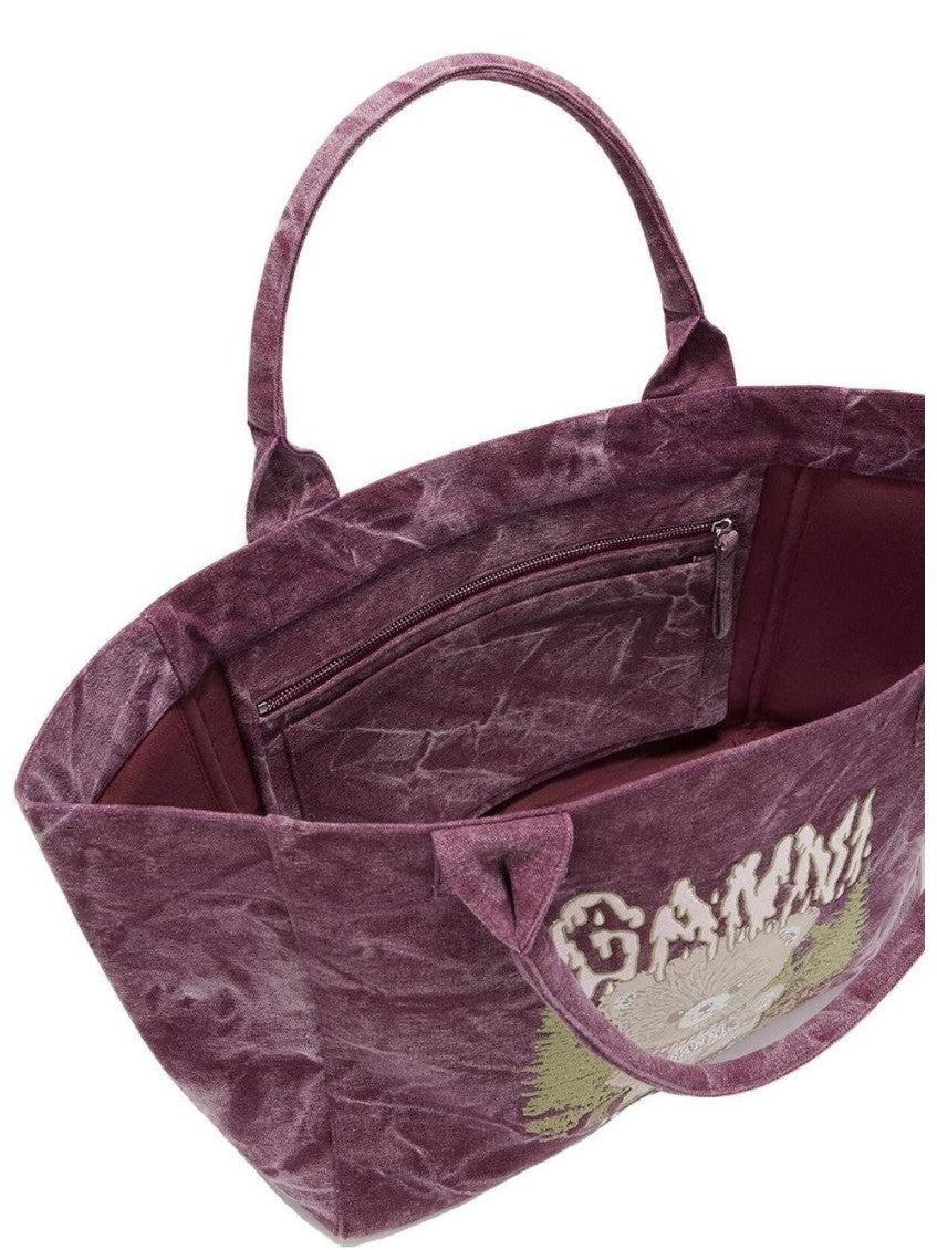 Maroon Forest Teddy Medium Tote 3