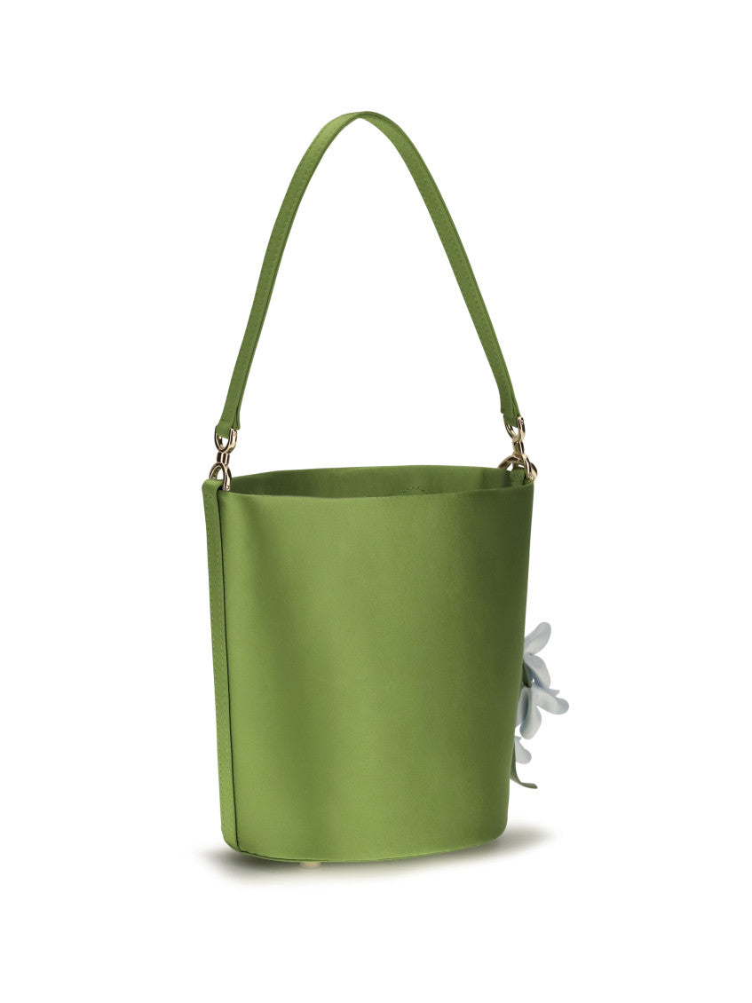 Green Floral Charm Mini Bucket Bag 3