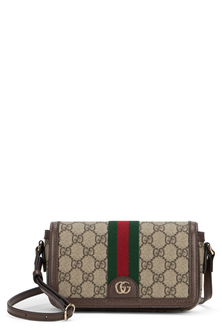Beige Ophidia mini shoulder bag 1